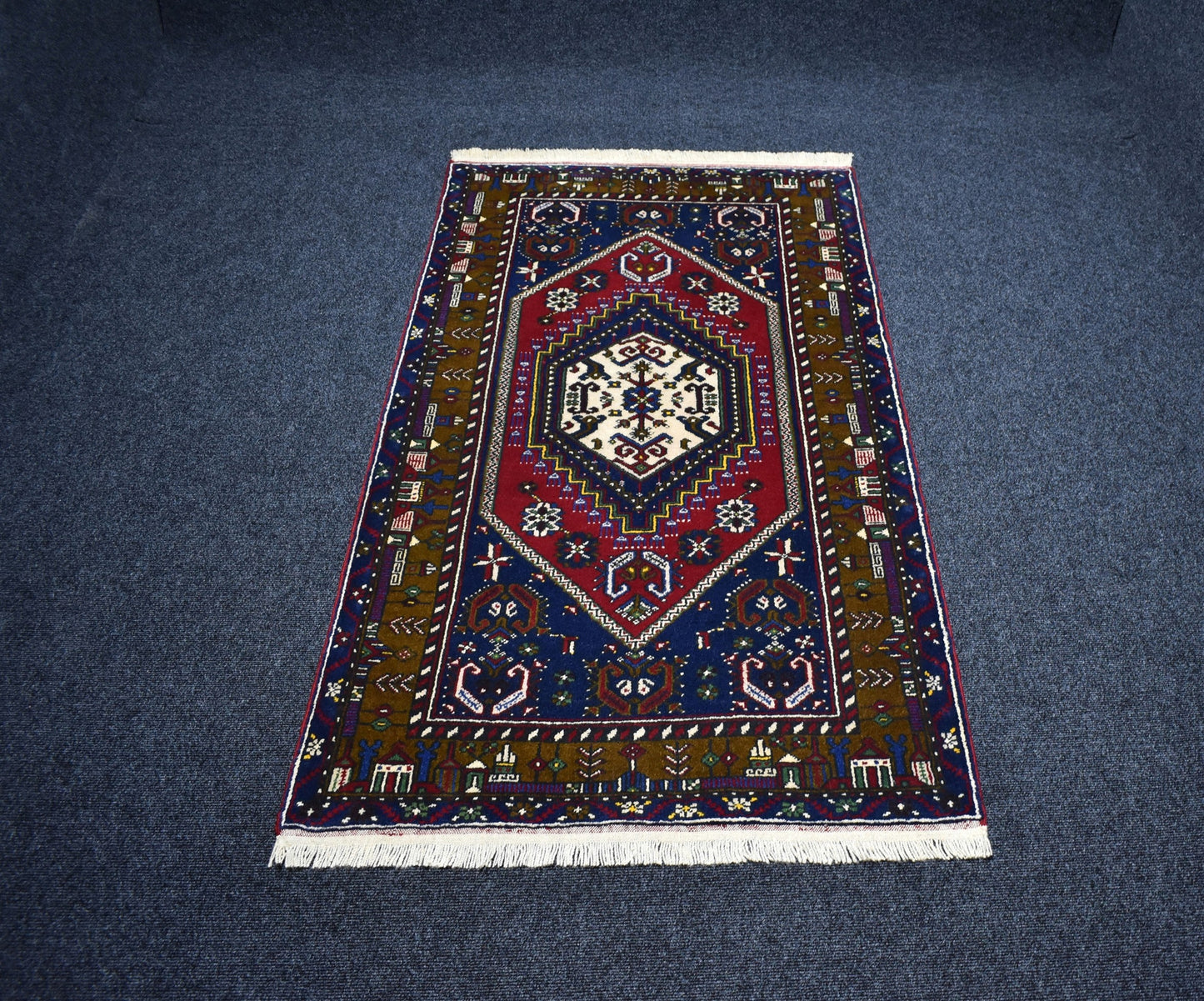 Yeni El Dokuması Nadir Tek Göbek Yahyalı Yün Halı 6720