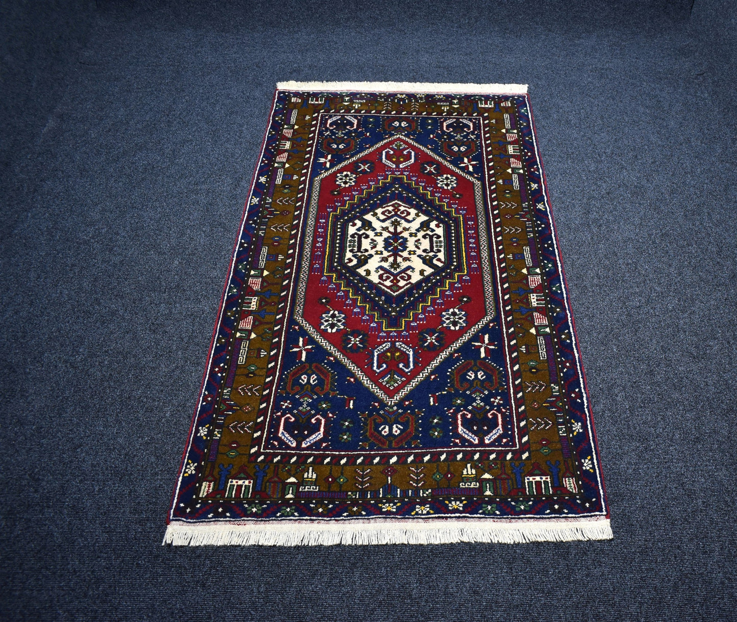 Yeni El Dokuması Nadir Tek Göbek Yahyalı Yün Halı 6720