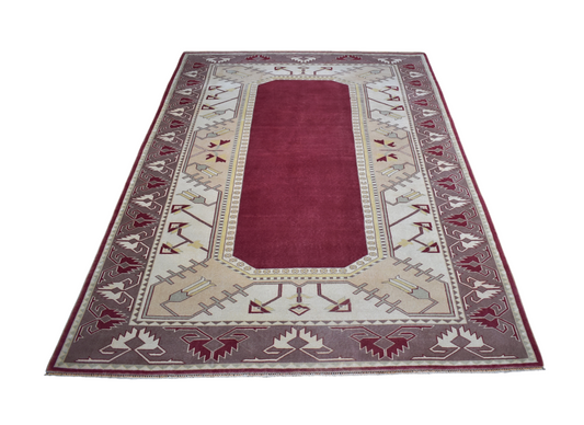 Vintage El Dokuma 6m2 Eskitme Modern Benzersiz Milas Yün Halı 6725