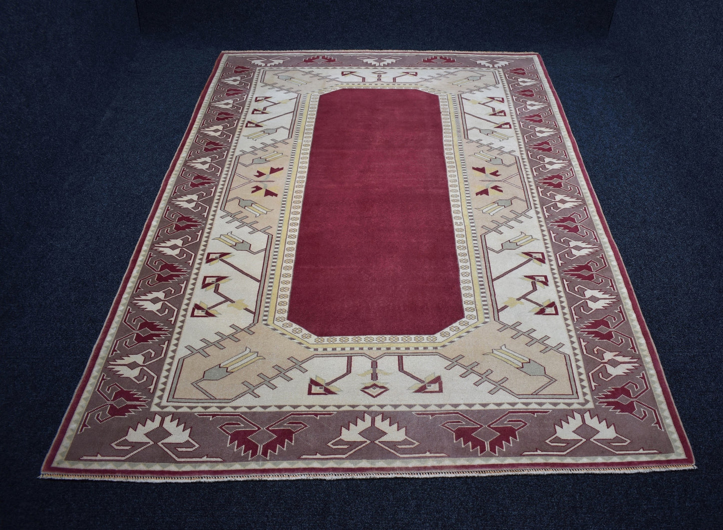 Vintage El Dokuma 6m2 Eskitme Modern Benzersiz Milas Yün Halı 6725