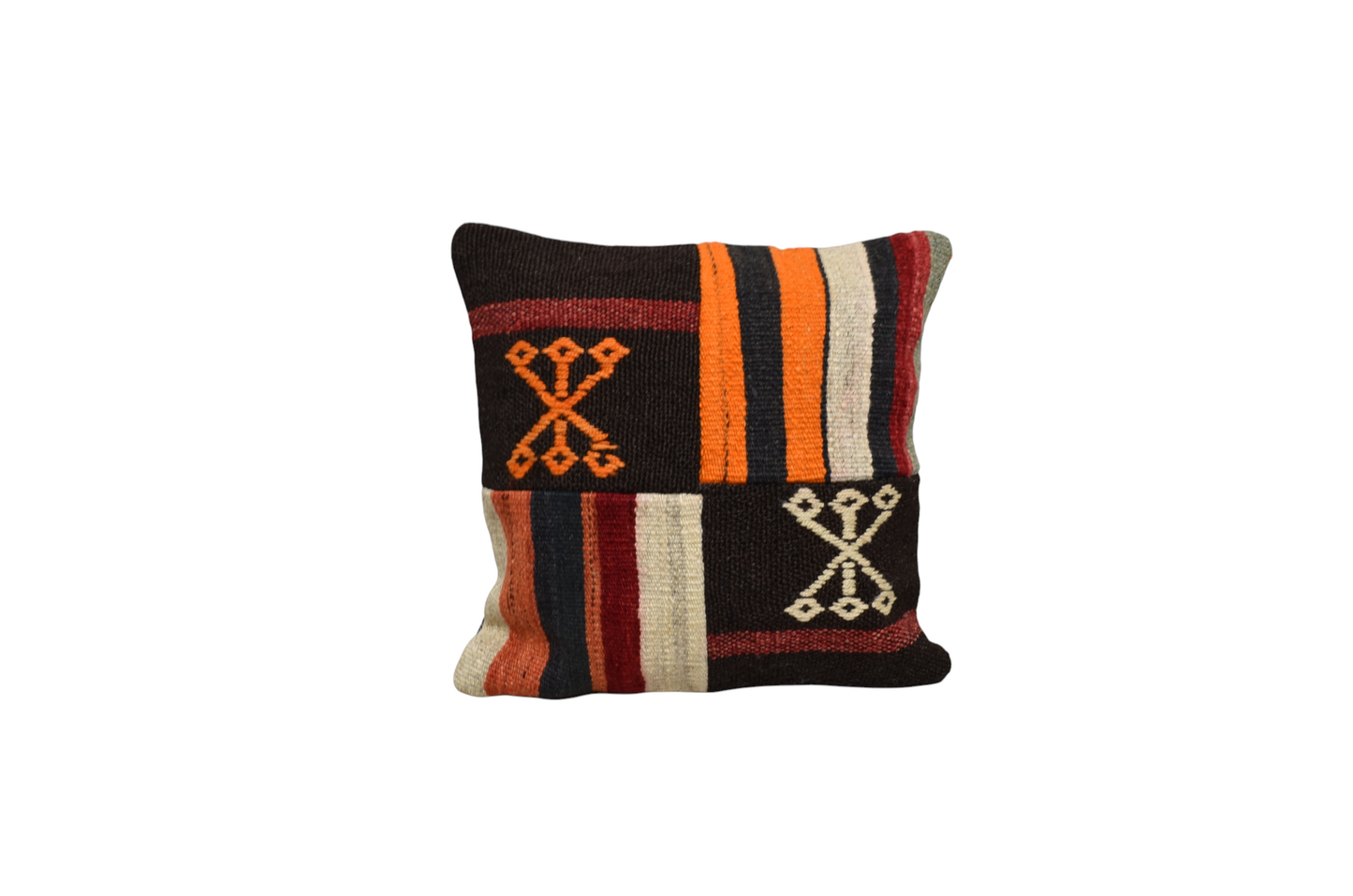 Yeni El Dokuma Patchwork Kırkyama Dekoratif Kilim Kırlent Yastık Kılıfı 6764