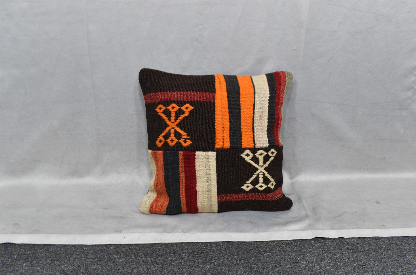 Yeni El Dokuma Patchwork Kırkyama Dekoratif Kilim Kırlent Yastık Kılıfı 6764