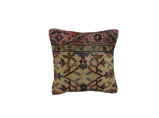 Vintage El Dokuma Dekoratif Halı Kırlent Yastık Kılıfı 6807