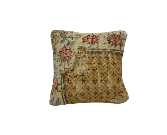Vintage El Dokuma Dekoratif Halı Kırlent Yastık Kılıfı 6809
