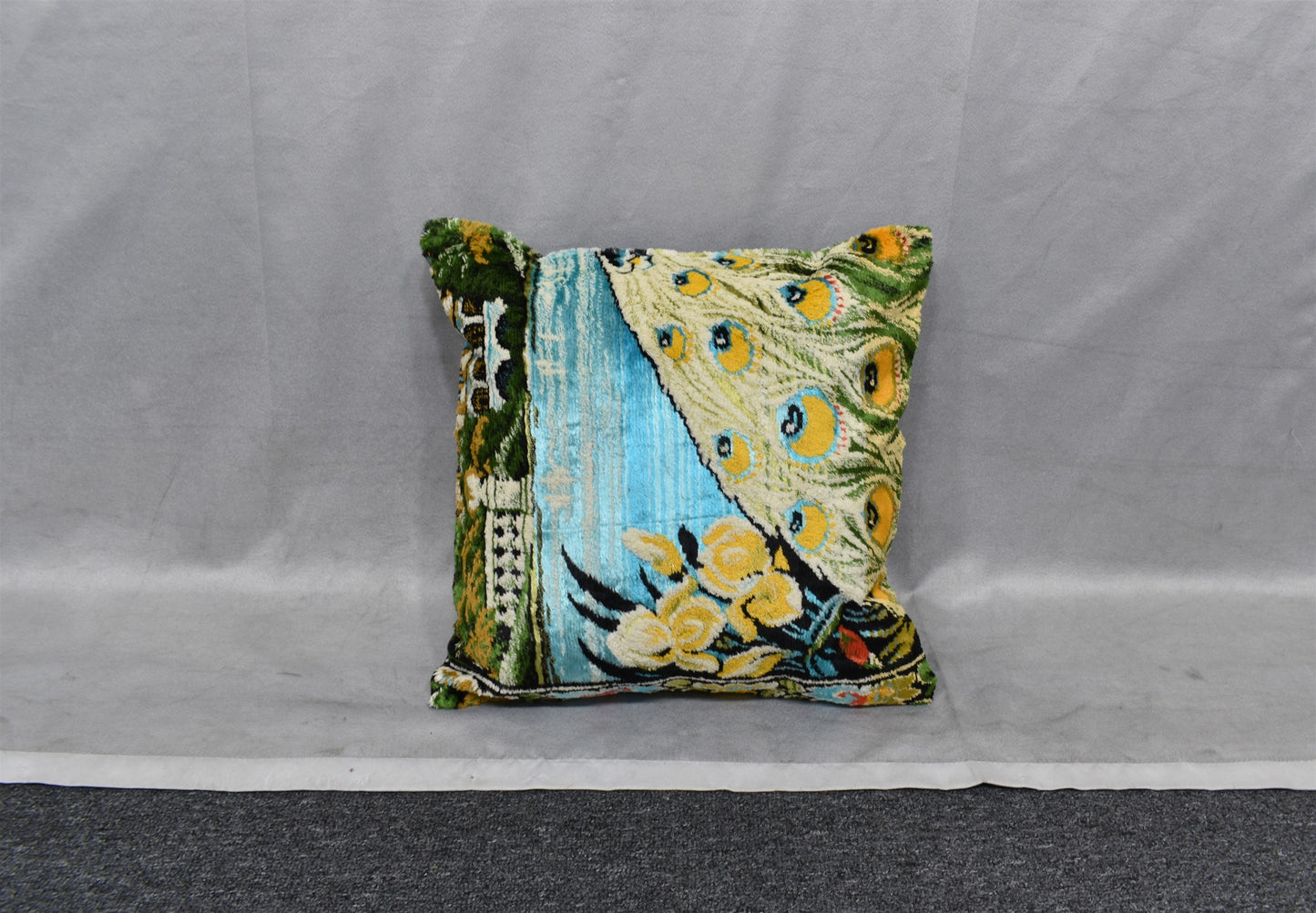 Yeni Kadife Dokuma Dekoratif Kilim Kırlent Yastık Kılıfı 6812