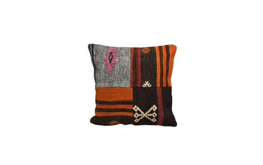 Yeni El Dokuma Patchwork Kırkyama Dekoratif Kilim Kırlent Yastık Kılıfı 6813