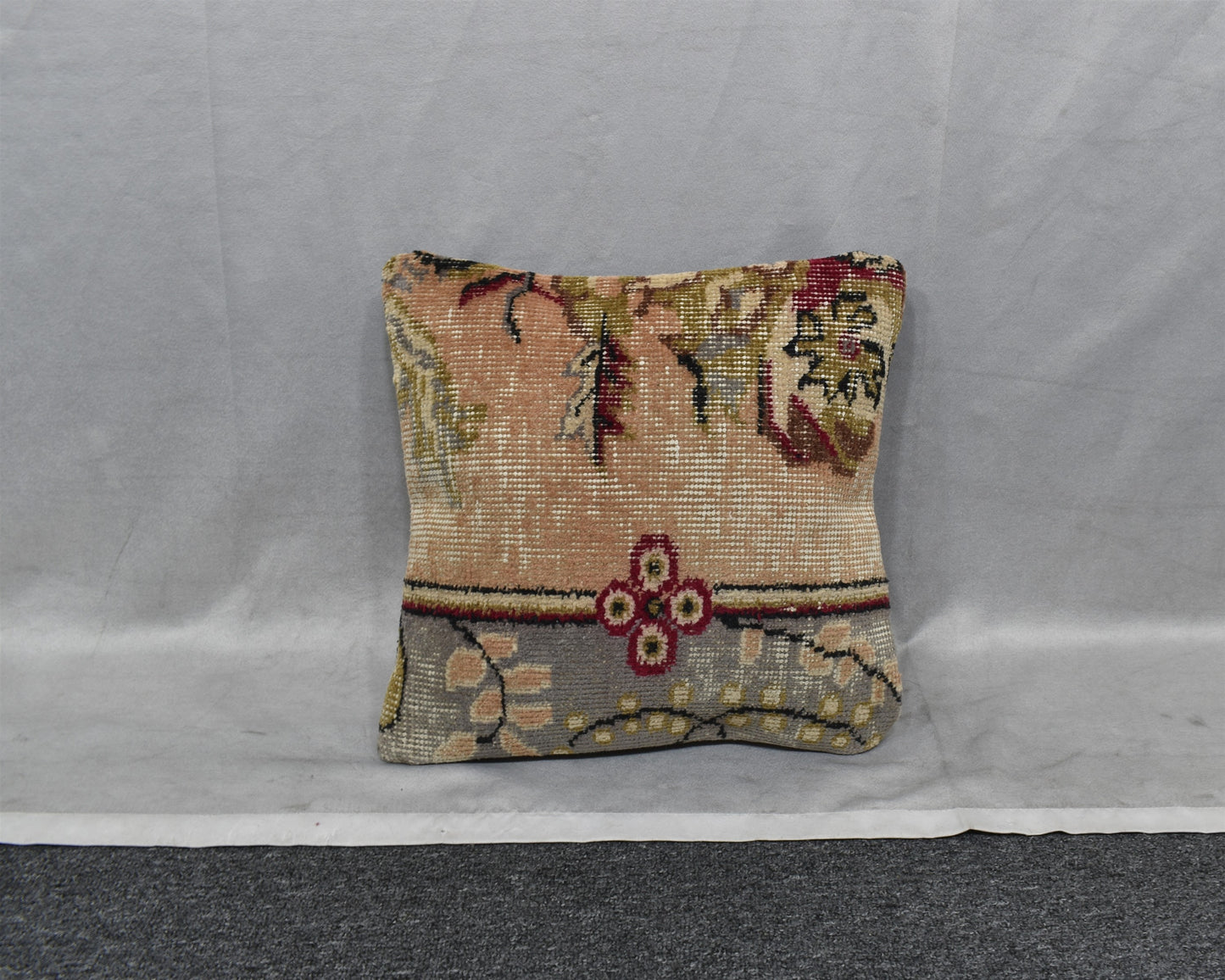 Vintage El Dokuma Dekoratif Halı Kırlent Yastık Kılıfı 6829