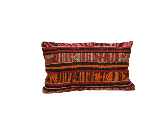 Yeni El Dokuma Dekoratif Lumbar Kilim Kırlent Yastık Kılıfı 6832