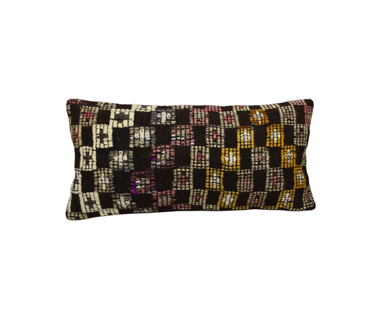 Yeni El Dokuma Dekoratif Lumbar Kilim Kırlent Yastık Kılıfı 6850