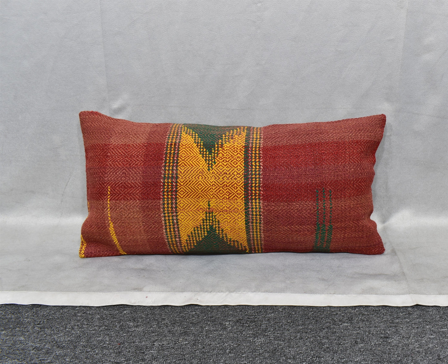 Yeni El Dokuma Dekoratif Lumbar Kilim Kırlent Yastık Kılıfı 6854