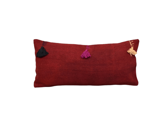 Yeni El Dokuma Dekoratif Lumbar Kilim Kırlent Yastık Kılıfı 6856