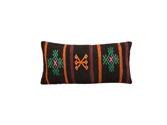 Yeni El Dokuma Dekoratif Lumbar Kilim Kırlent Yastık Kılıfı 6874