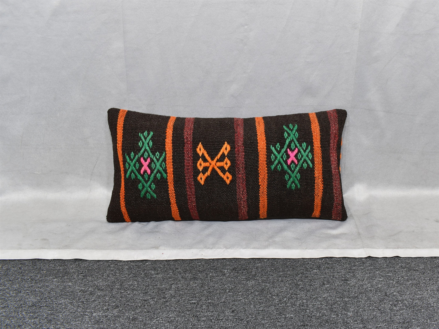 Yeni El Dokuma Dekoratif Lumbar Kilim Kırlent Yastık Kılıfı 6874