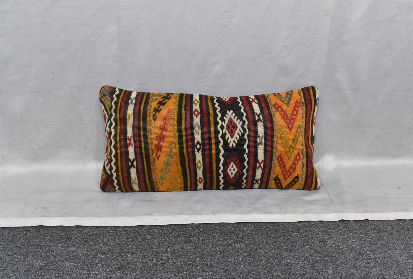 Yeni El Dokuma Dekoratif Lumbar Kilim Kırlent Yastık Kılıfı 6875