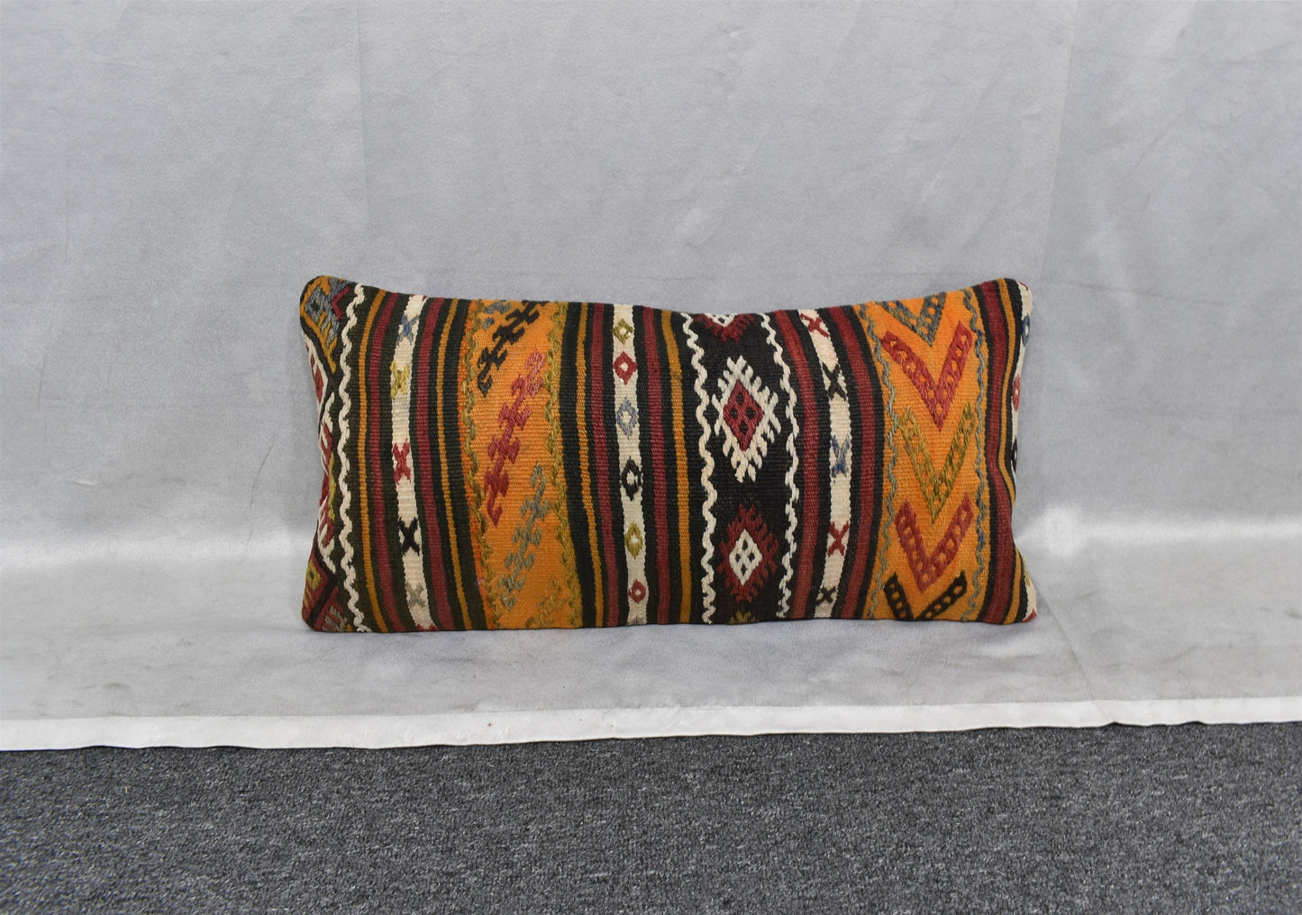 Yeni El Dokuma Dekoratif Lumbar Kilim Kırlent Yastık Kılıfı 6875