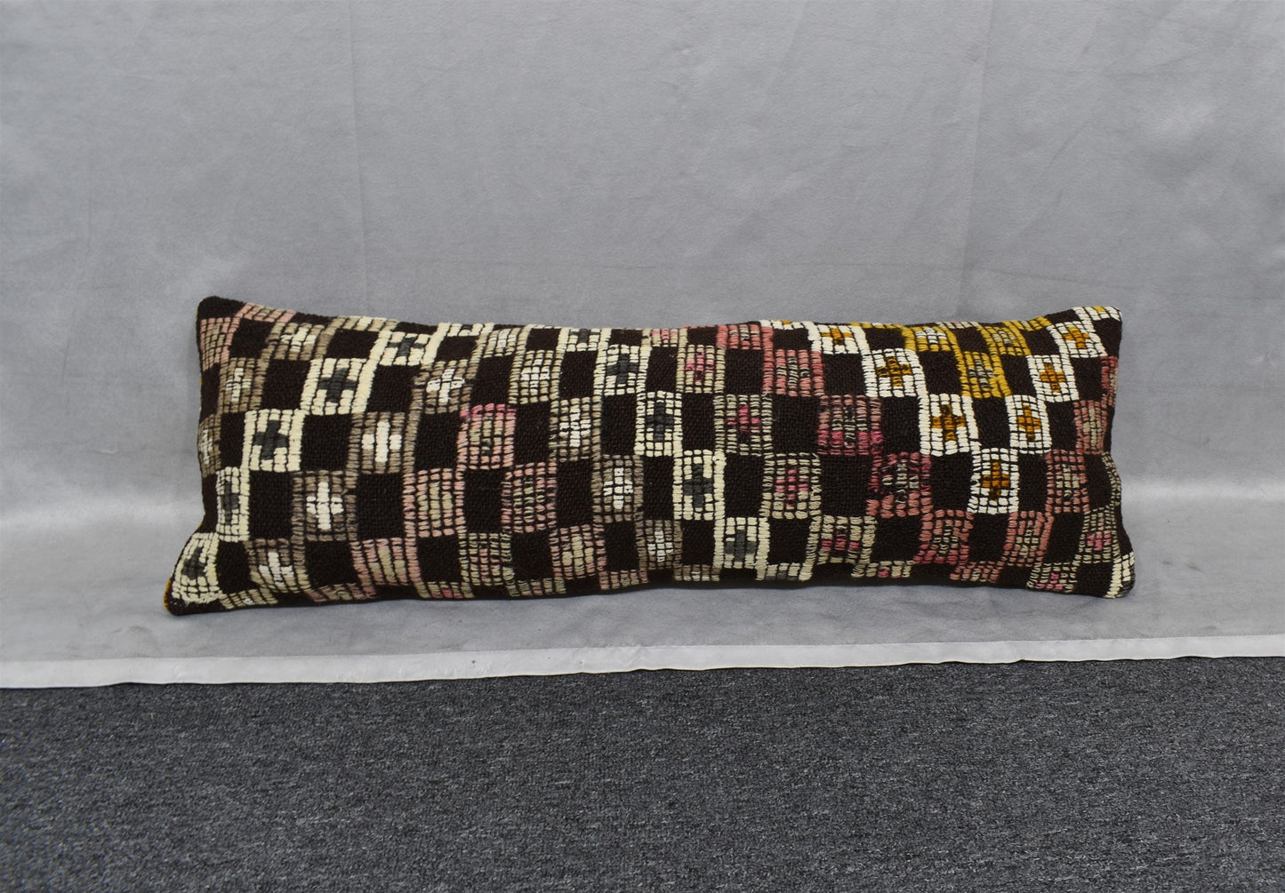 Yeni El Dokuma Dekoratif Lumbar Kilim Kırlent Yastık Kılıfı 6900