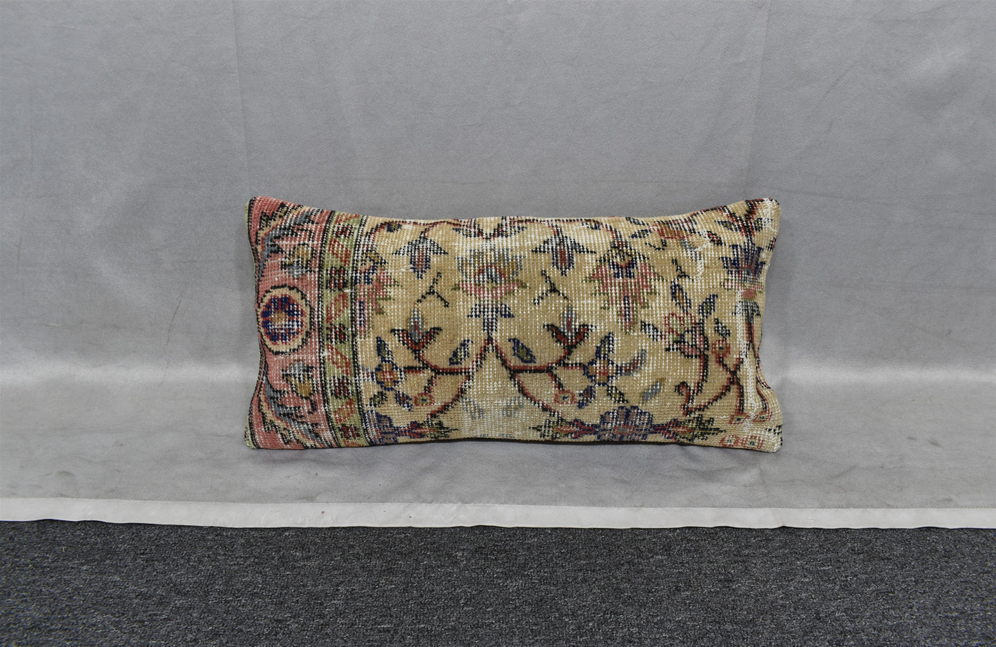 Vintage El Dokuma Dekoratif Lumbar Halı Kırlent Yastık Kılıfı 6902