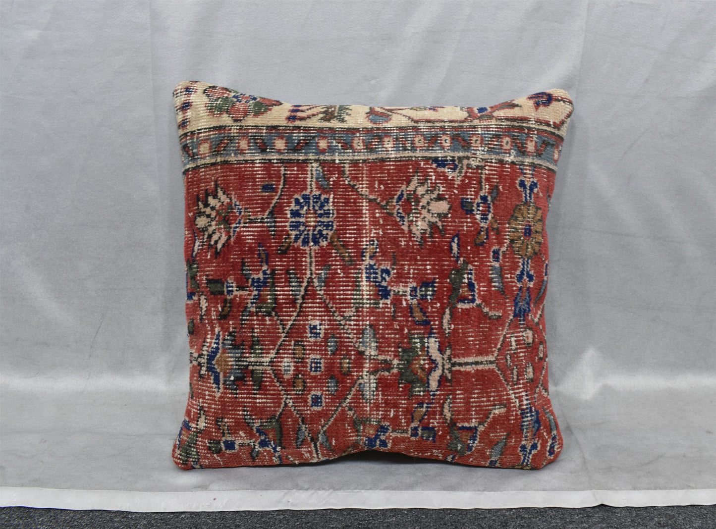 Vintage El Dokuma Dekoratif Halı Kırlent Yastık Kılıfı 6907