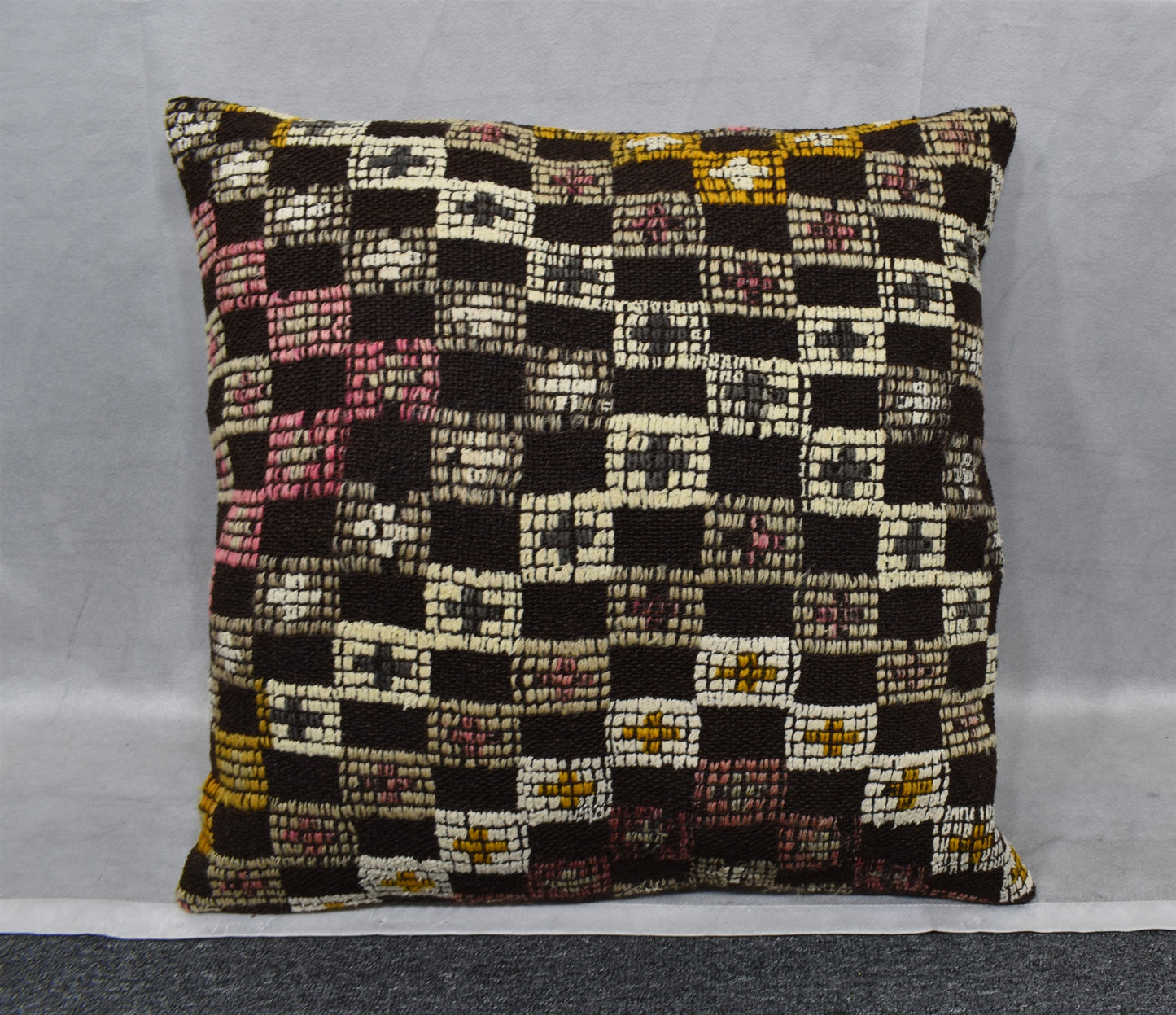 Yeni El Dokuma Dekoratif Kilim Kırlent Yastık Kılıfı 6909