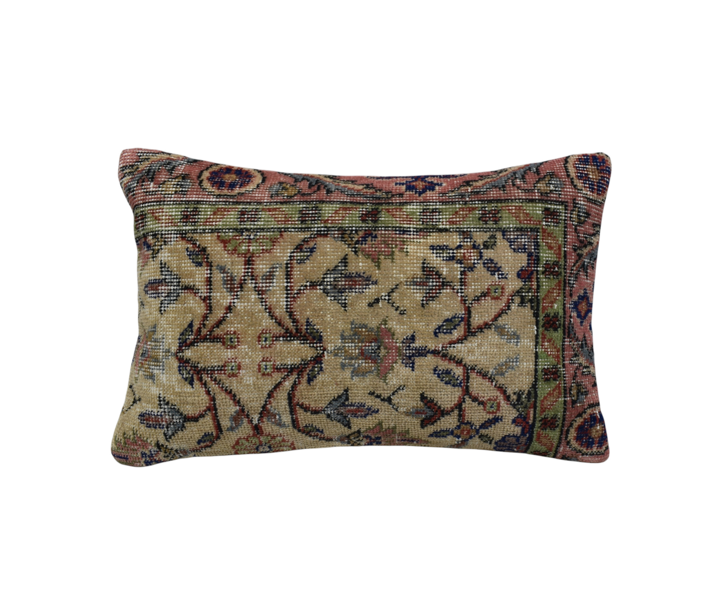 Vintage El Dokuma Dekoratif Halı Kırlent Yastık Kılıfı 6918