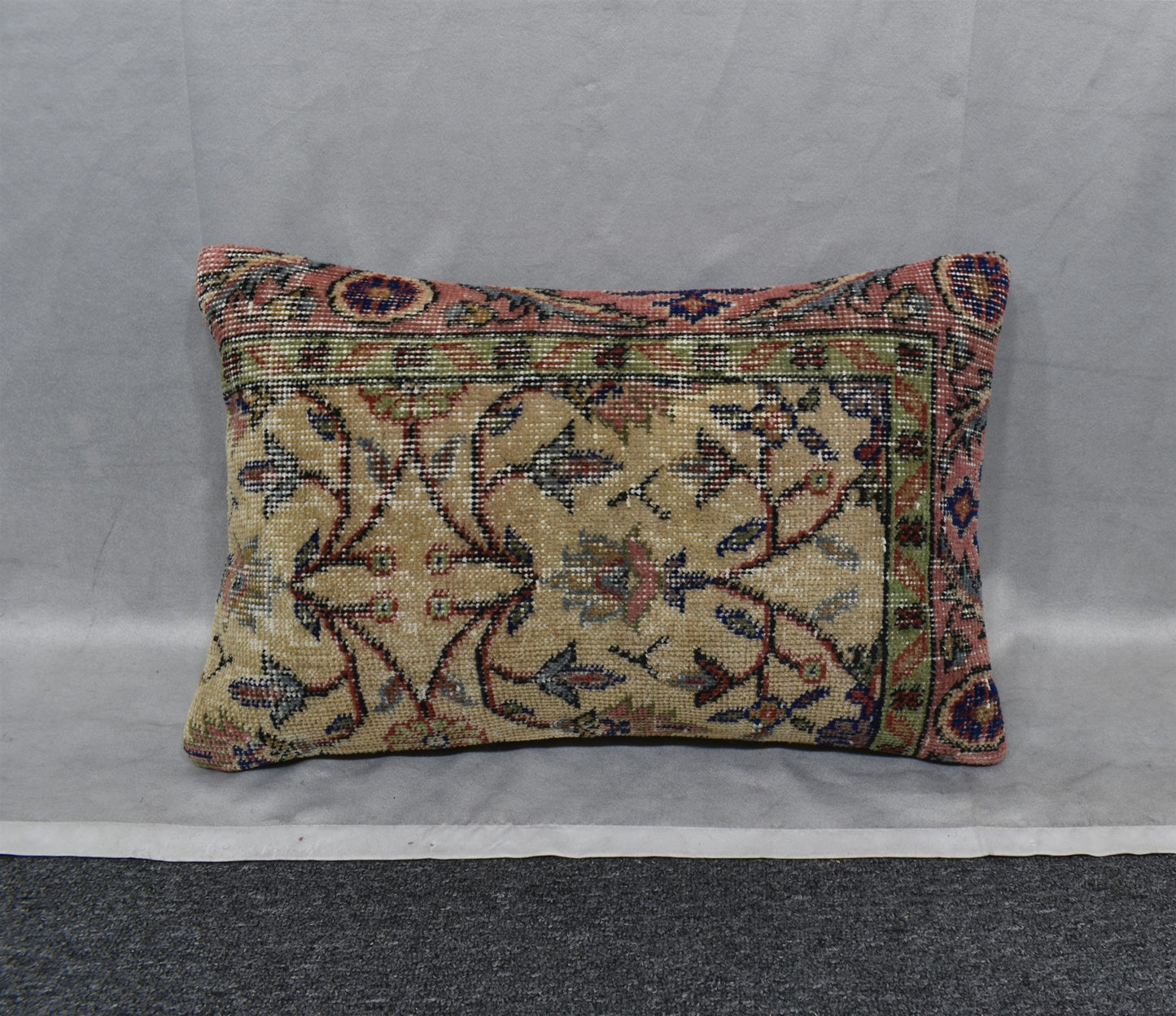 Vintage El Dokuma Dekoratif Halı Kırlent Yastık Kılıfı 6918