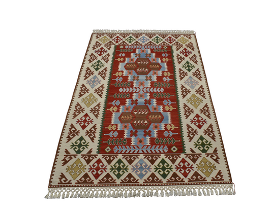 Yeni El Dokuma Başyapıt Yüncü Yörük Bergama Balıkesir Yün Kilim 6925