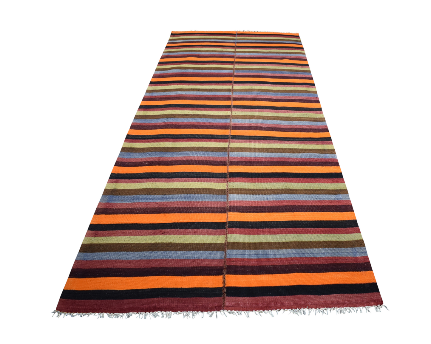 El Dokuması Benzersiz Yekpare Başyapıt Çubuklu Sivas Yün Kilim 6927