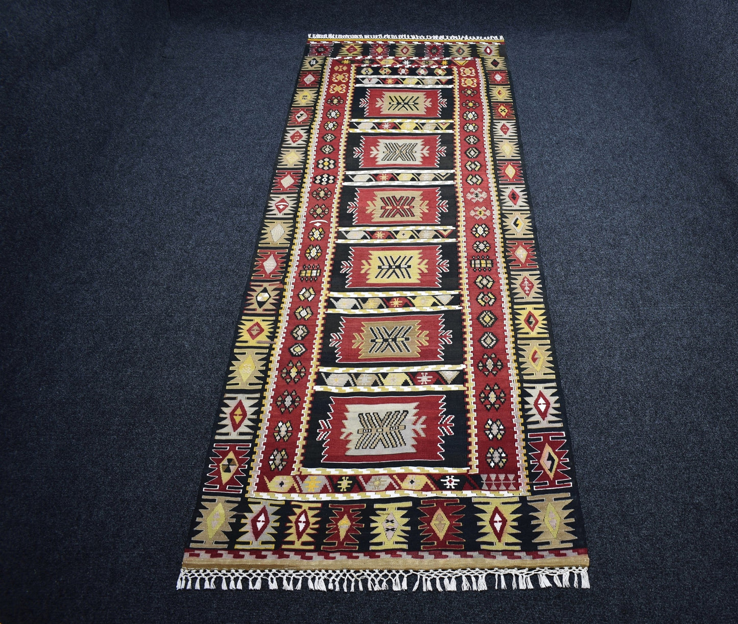 Yeni El Dokuma Otantik Karabağ Yolluk Yün Kilim 6934