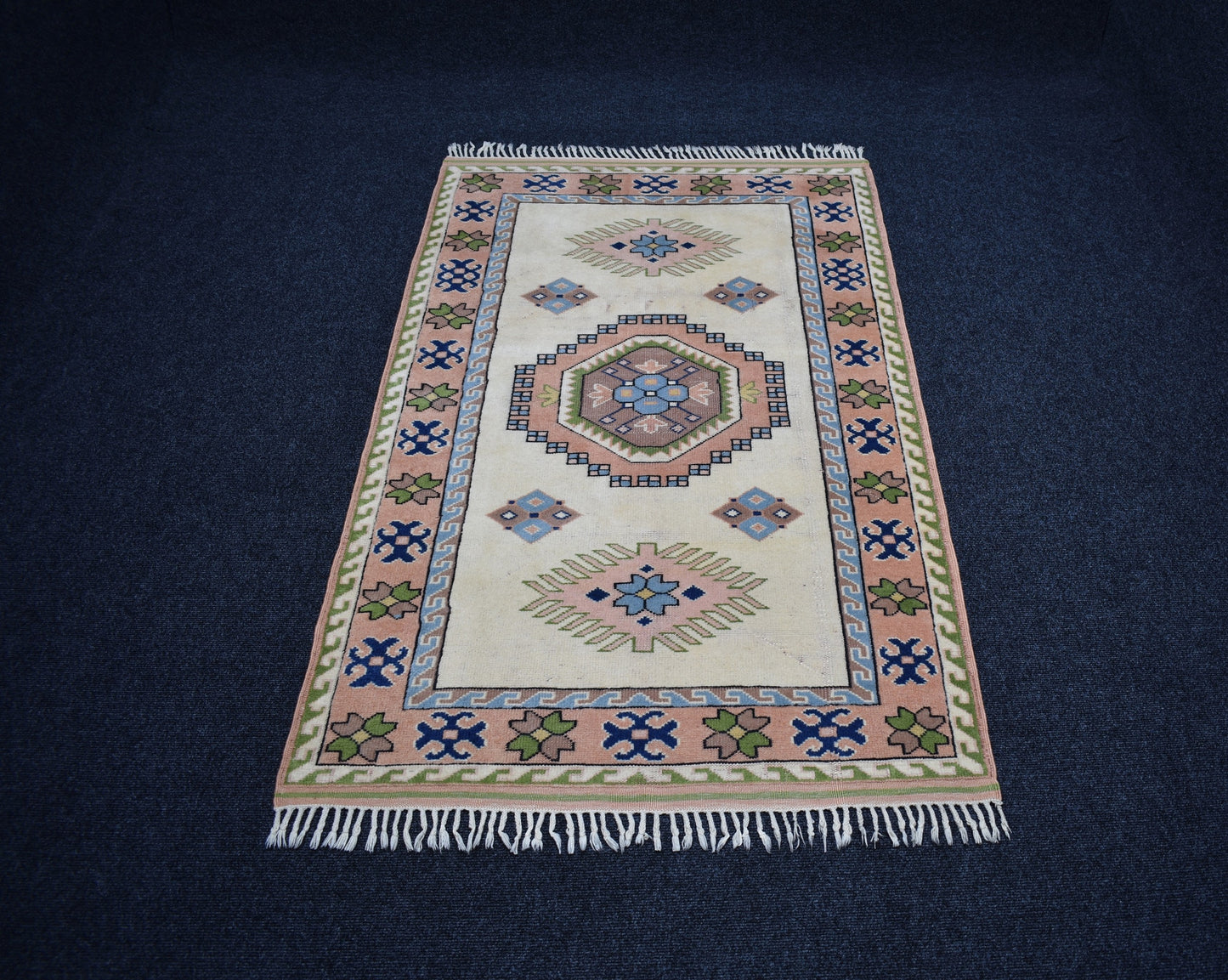 Vintage El Dokuma Benzersiz Nadir Niğde Kars Yörük Yün Halı 6939