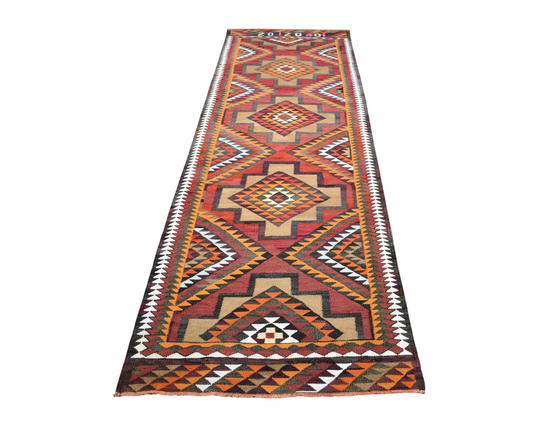 Vintage El Dokuma Nadir Pastel Herki Yolluk Yün Kilim 6941