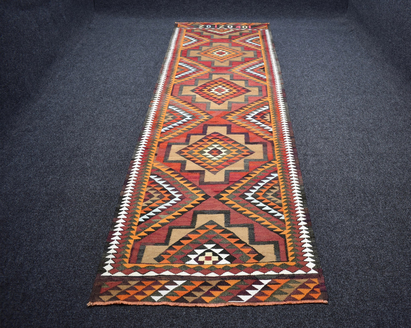 Vintage El Dokuma Nadir Pastel Herki Yolluk Yün Kilim 6941