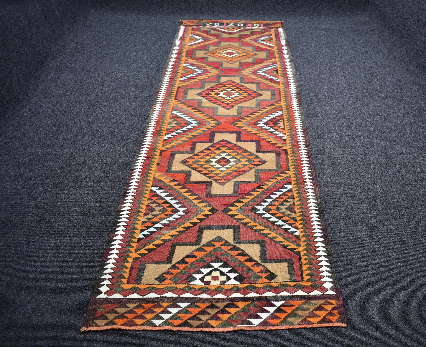 Vintage El Dokuma Nadir Pastel Herki Yolluk Yün Kilim 6941