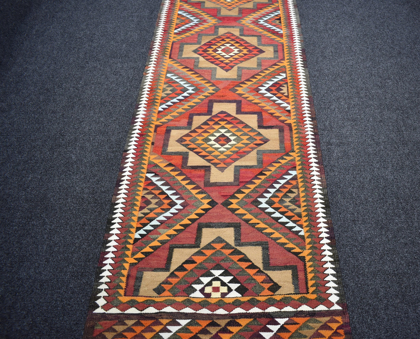 Vintage El Dokuma Nadir Pastel Herki Yolluk Yün Kilim 6941