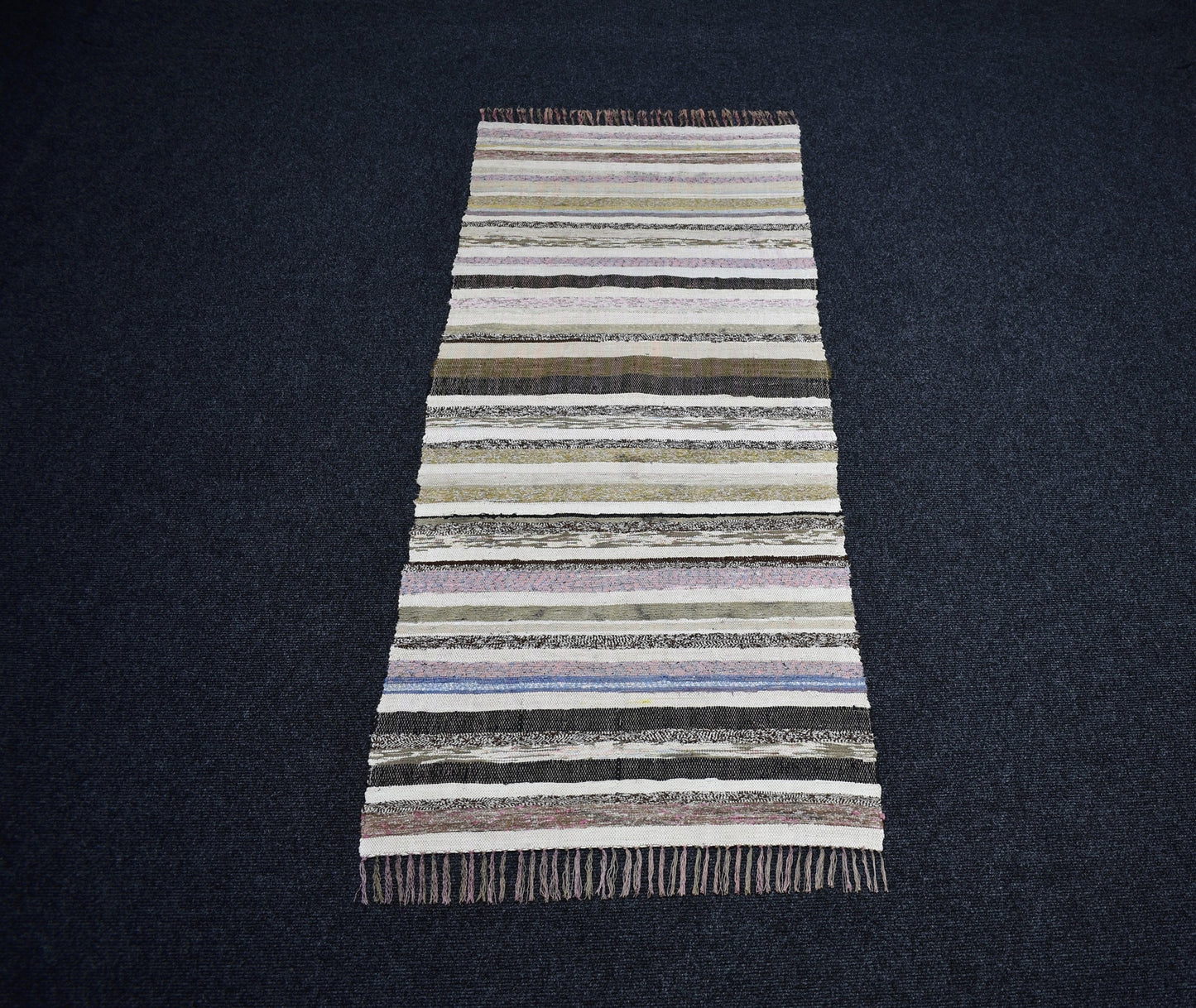 Yeni El Dokuma Otantik Bukleli Pamuklu Yolluk Kilim 6943