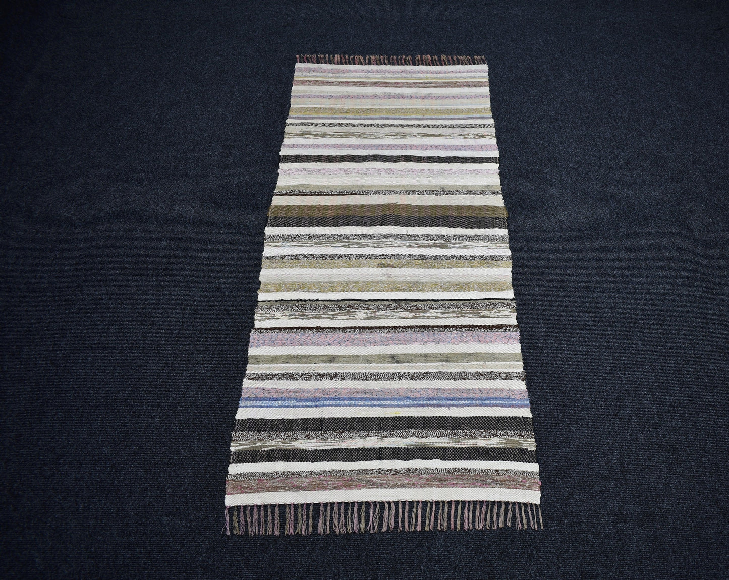 Yeni El Dokuma Otantik Bukleli Pamuklu Yolluk Kilim 6943