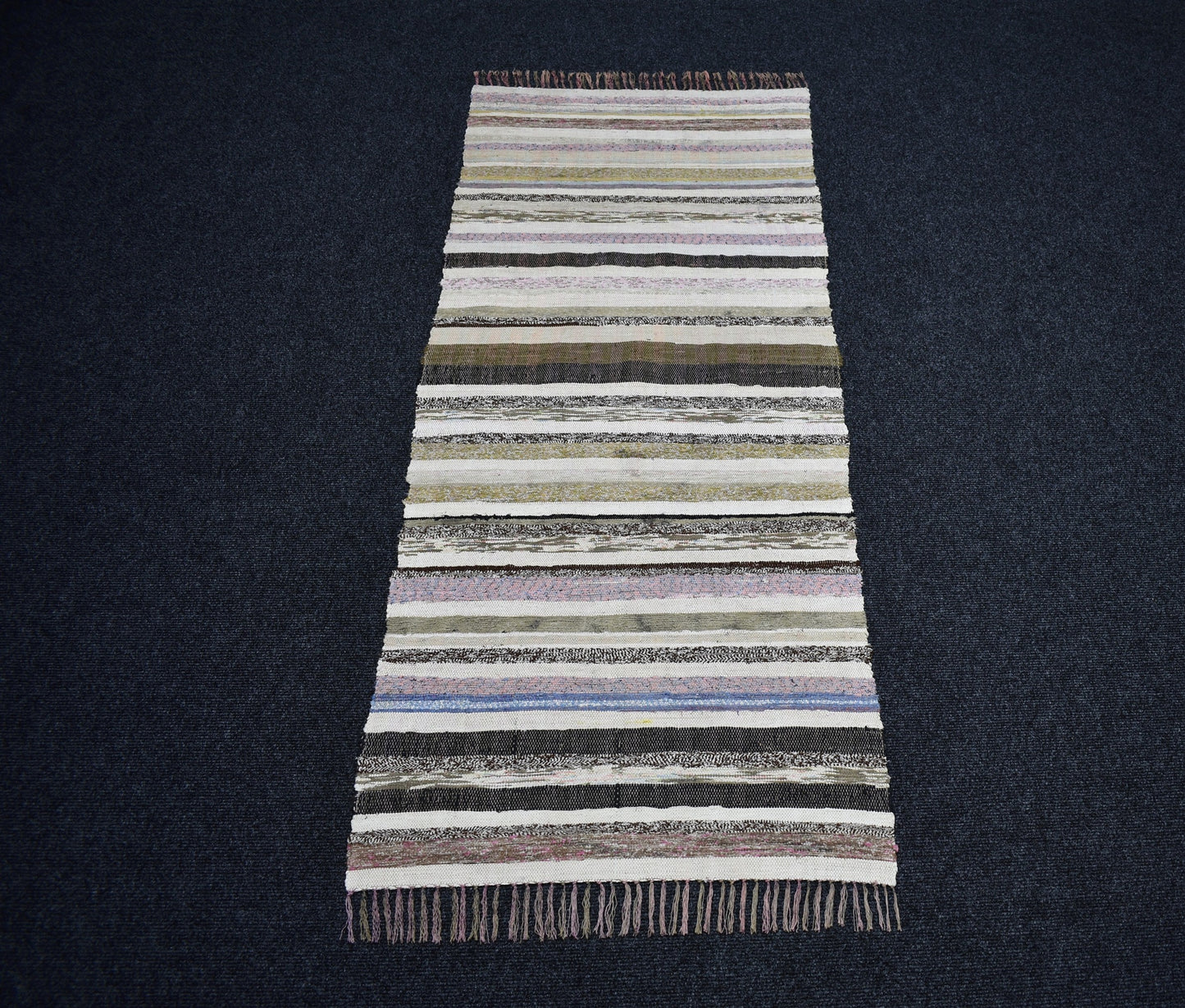 Yeni El Dokuma Otantik Bukleli Pamuklu Yolluk Kilim 6943