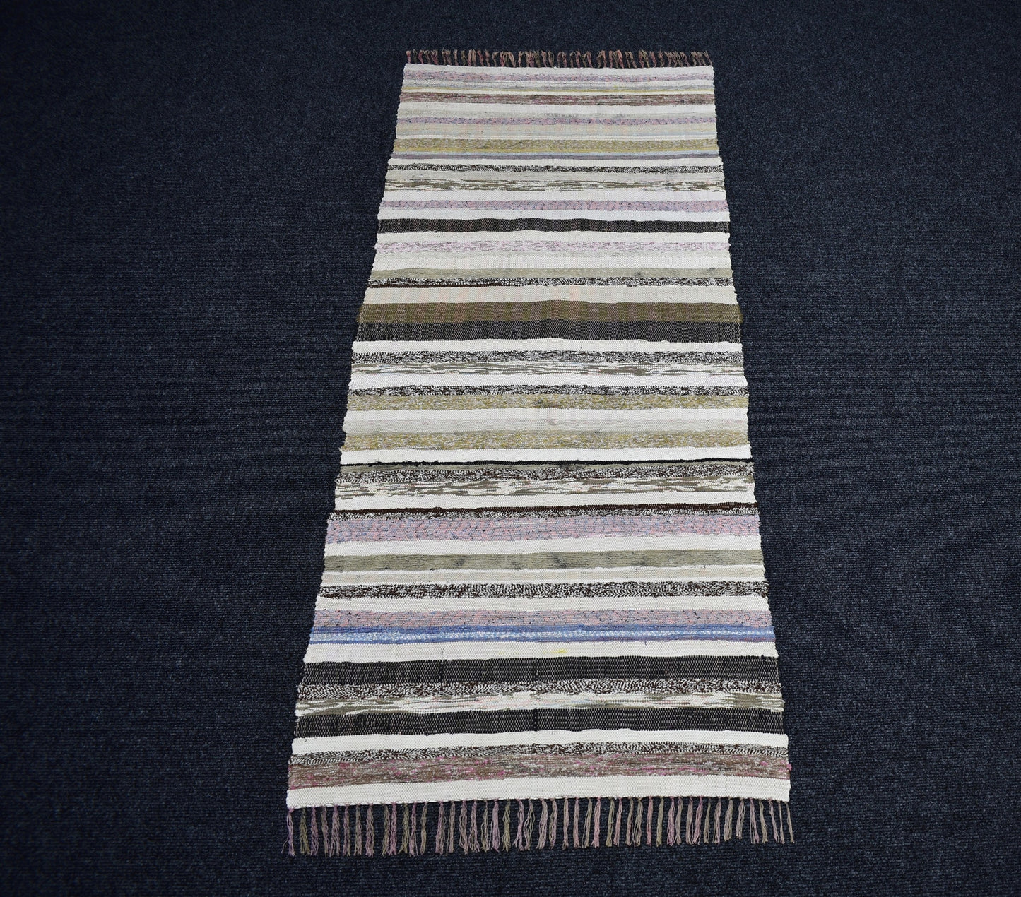 Yeni El Dokuma Otantik Bukleli Pamuklu Yolluk Kilim 6943