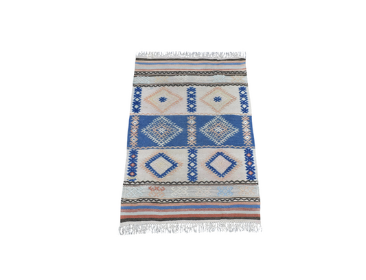 Vintage El Dokuma Şaheser Pastel Balıkesir Yün Kilim 6951
