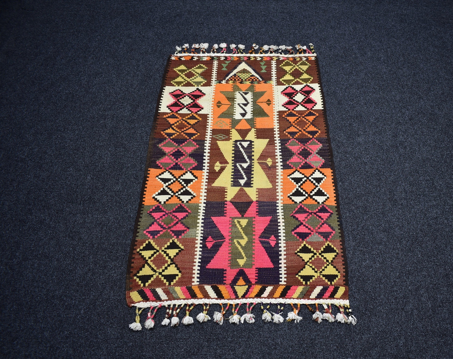 Yeni El Dokuma Nadir Otantik Seccade Namazlık Herki Yün Kilim 6963