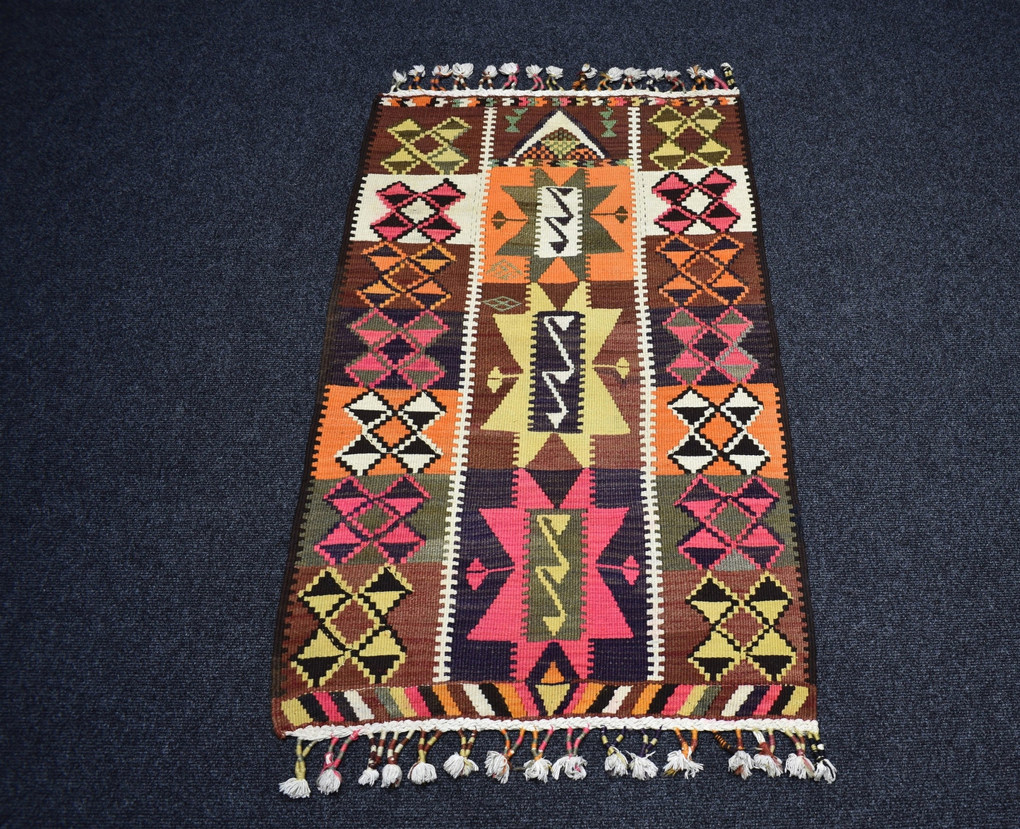 Yeni El Dokuma Nadir Otantik Seccade Namazlık Herki Yün Kilim 6963