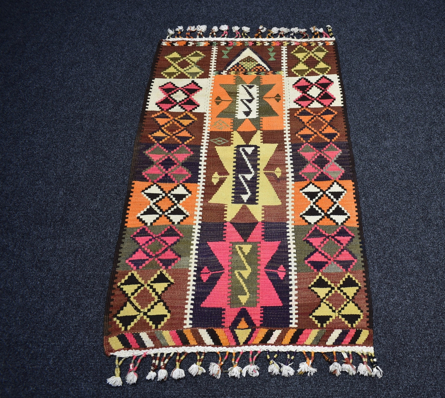 Yeni El Dokuma Nadir Otantik Seccade Namazlık Herki Yün Kilim 6963