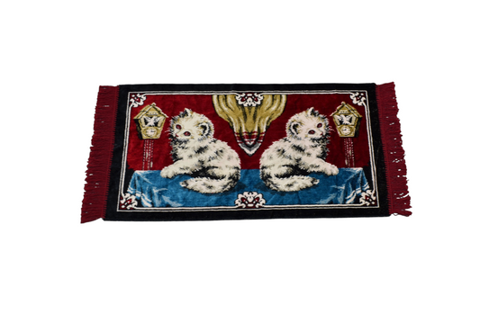 Yeni Benzersiz Doğa Tasvirli Kedi Temalı Duvar Halısı 6969