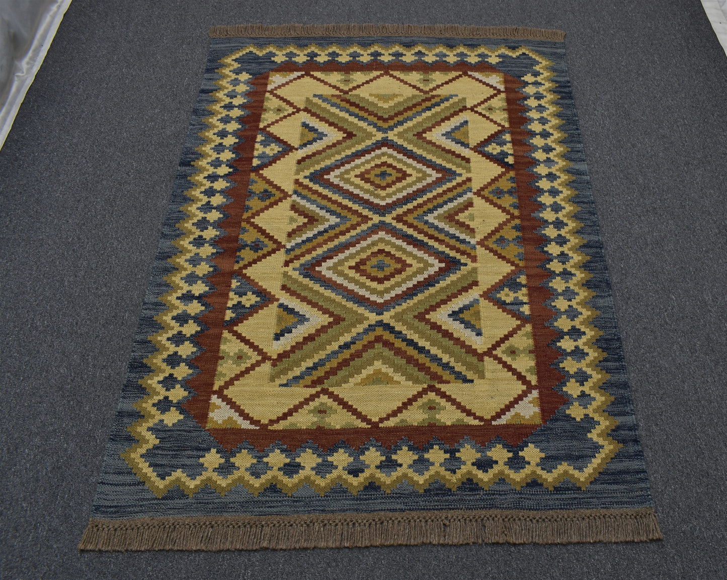 Yeni El Dokuma Dekoratif Cerit Yörükleri Meşhed İran Yün Kilim 6986