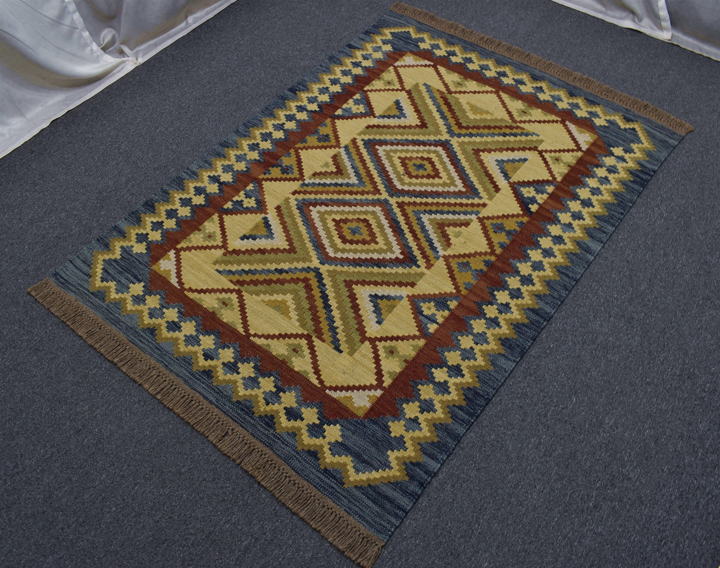 Yeni El Dokuma Dekoratif Cerit Yörükleri Meşhed İran Yün Kilim 6986