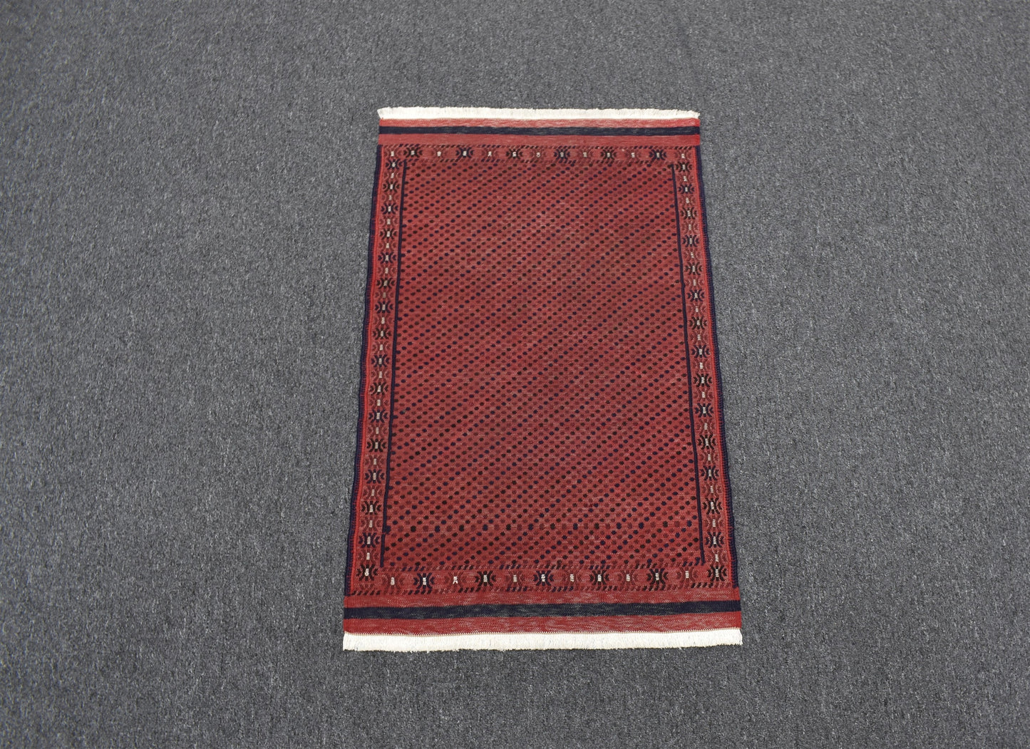 Antika El Dokuma Kırmızı Başyapıt İran Acem Yün Kilim 6988
