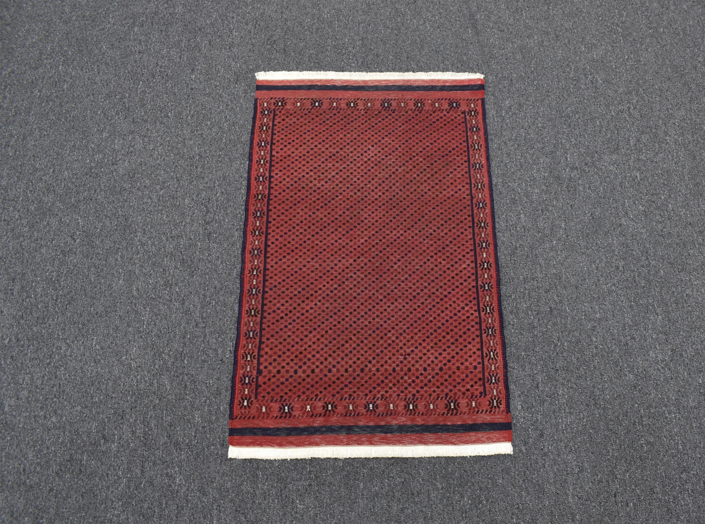 Antika El Dokuma Kırmızı Başyapıt İran Acem Yün Kilim 6988
