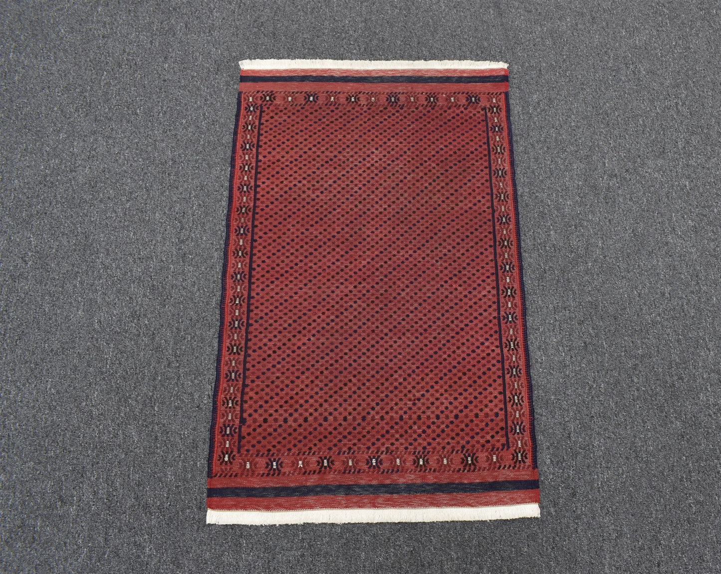Antika El Dokuma Kırmızı Başyapıt İran Acem Yün Kilim 6988