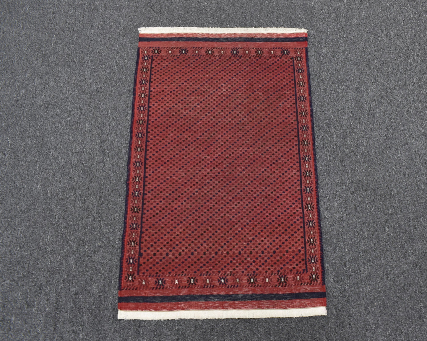Antika El Dokuma Kırmızı Başyapıt İran Acem Yün Kilim 6988