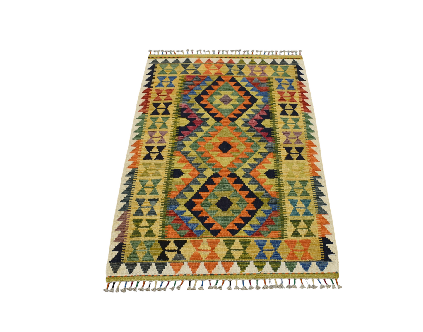 Yeni El Dokuma Dekoratif Cerit Yörükleri Meşhed İran Yün Kilim 6993