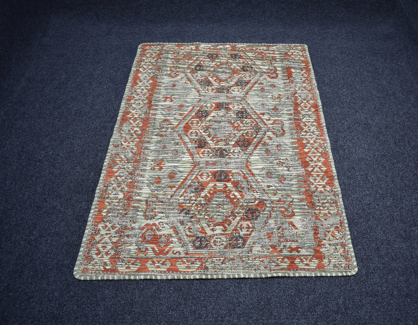 Vintage Görkemli Pastel Bukleli Pamuklu Kilim 7011